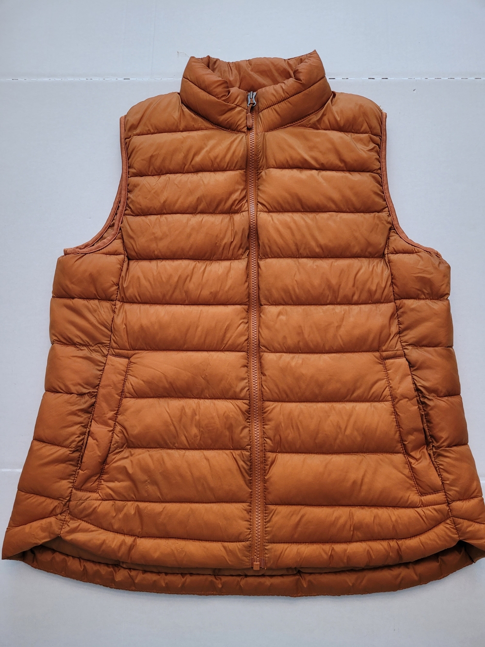 32 Degrees Rust Orange Quilted Packable Puffer Vest, Women's SZ L
